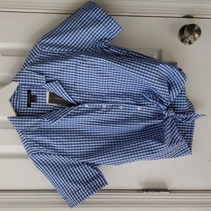 French Connection Tatus Check Tie Front Camp Shirt